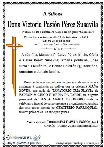 Dona Victoria Pasión Pérez Susavila