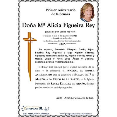 Doña Alicia Figueira Rey (07/03/2026)
