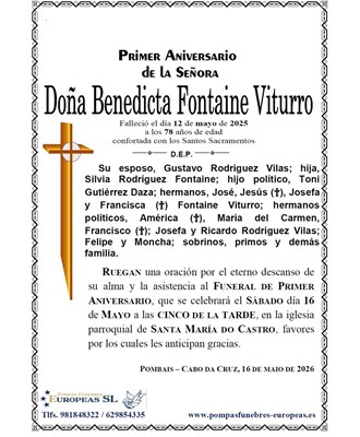 Doña Benedicta Fontaine Viturro (16/05/2026)