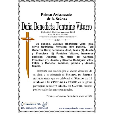 Doña Benedicta Fontaine Viturro (16/05/2026)