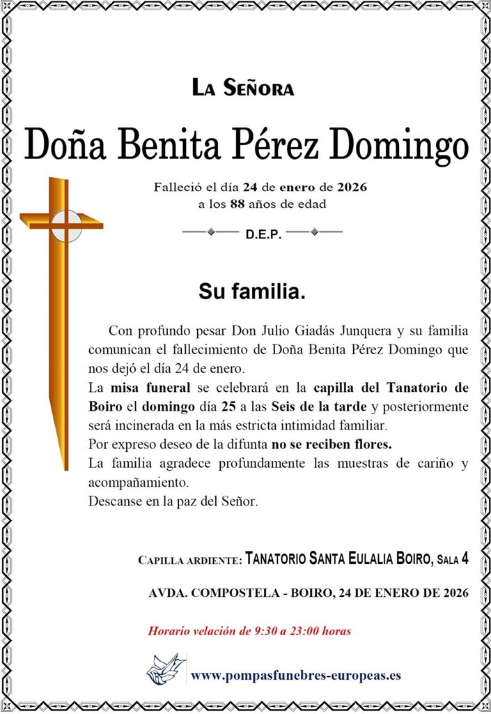 Doña Benita Pérez Domingo