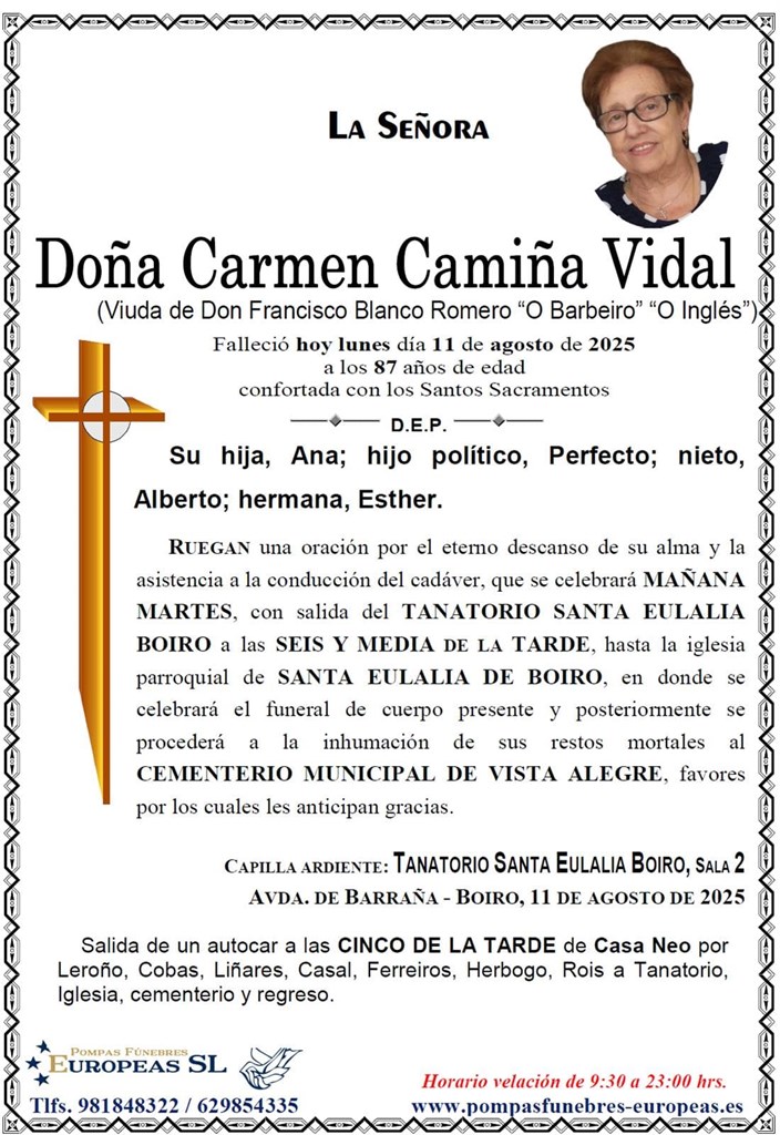 Foto principal Doña Carmen Camiña Vidal