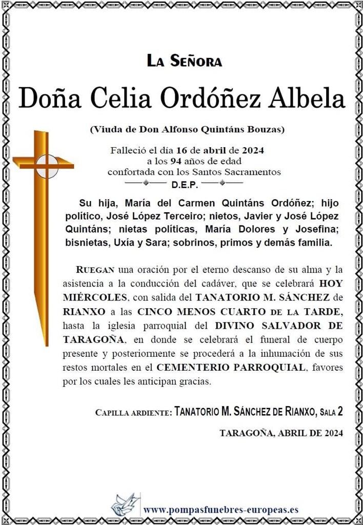 Doña Celia Ordóñez Albela