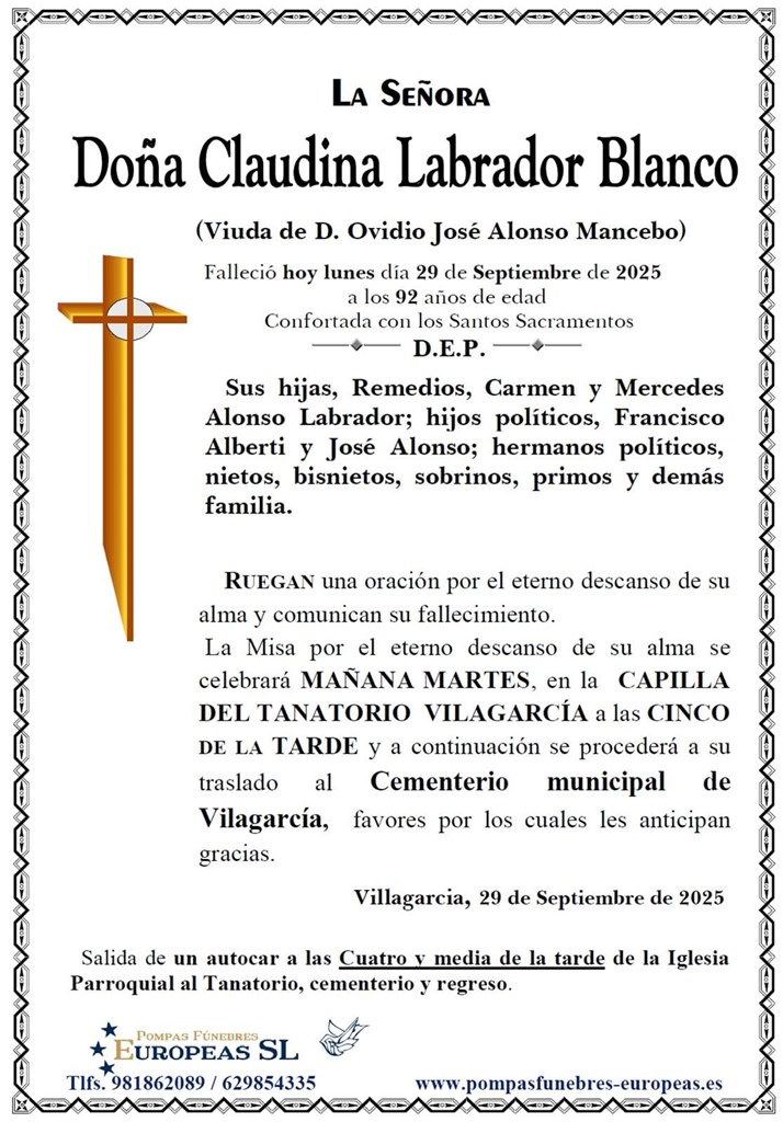 Foto secundaria Doña Claudina Labrador Blanco