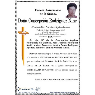 Doña Concepción Rodríguez Nine (08/08/2026)