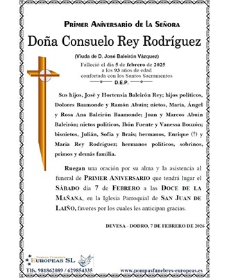 Doña Consuelo Rey Rodríguez (07/02/2026)