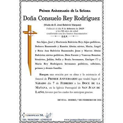 Doña Consuelo Rey Rodríguez (07/02/2026)