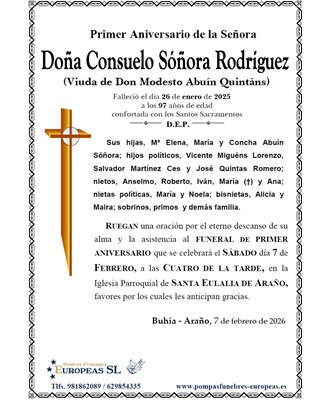 Doña Consuelo Sóñora Rodríguez (07/02/2026)