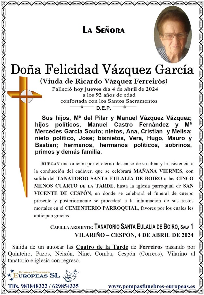 Doña Felicidad Vázquez García