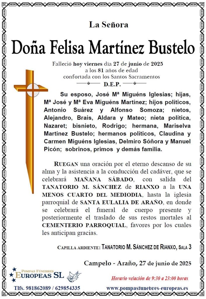 Foto secundaria Doña Felisa Martínez Bustelo