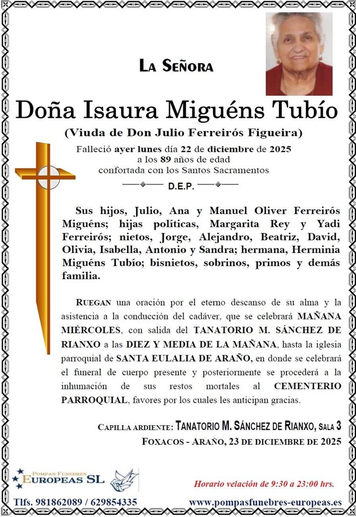 Doña Isaura Miguéns Tubío