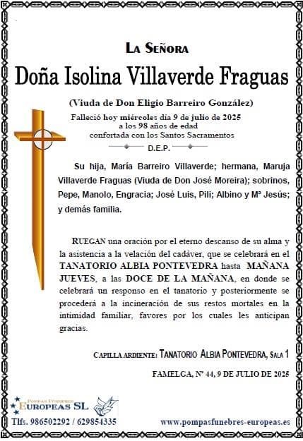 Foto principal Doña Isolina Villaverde Fraguas
