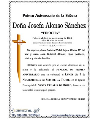 Doña Josefa Alonso Sánchez (03/11/2025)