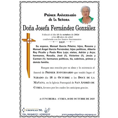 Doña Josefa Fernández González (18/10/2025)