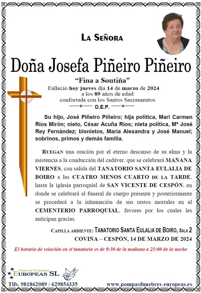 Doña Josefa Piñeiro Piñeiro