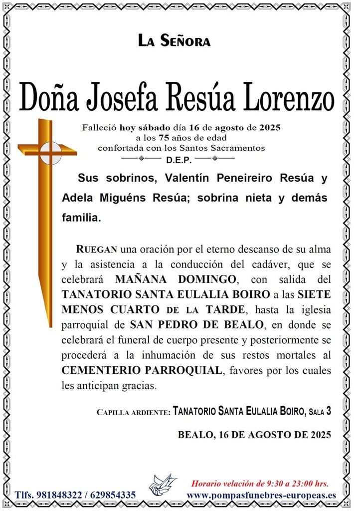 Doña Josefa Resúa Lorenzo