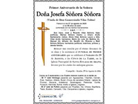 Doña Josefa Sóñora Sóñora (29/08/2026)