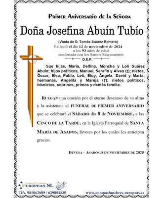 Doña Josefina Abuín Tubío (08/11/2025)