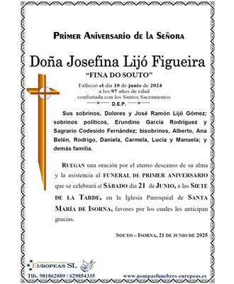 Doña Josefina Lijó Figueira (21/06/2025)