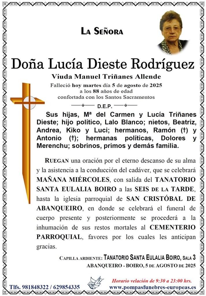 Foto principal Doña Lucia Dieste Rodríguez