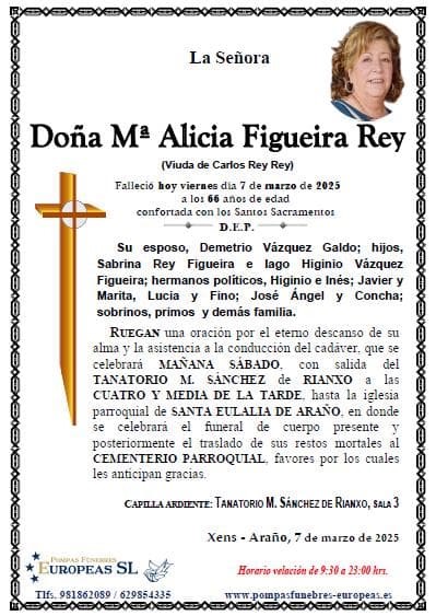 Doña Mª Alicia Figueira Rey