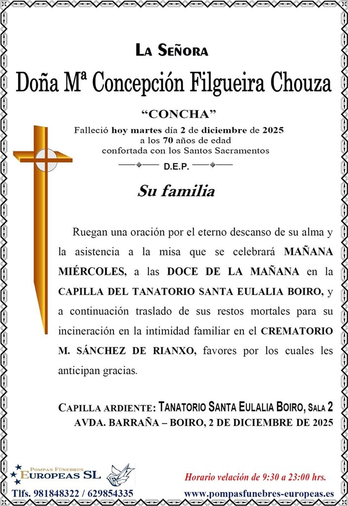 Doña Mª Concepción Filgueira Chouza