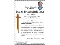 Doña Mª del Carmen Pardal Gómez (15/11/2025)