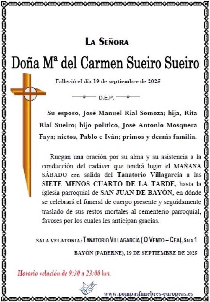 Foto secundaria Doña Mª del Carmen Sueiro Sueiro