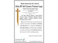 Doña Mª del Carmen Ventoso Lago (20/12/2025)