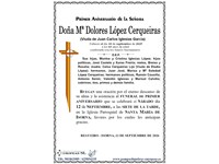 Doña Mª Dolores López Cerqueiras (12/09/2026)