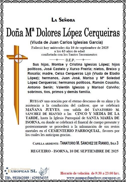Foto principal Doña Mª Dolores López Cerqueiras