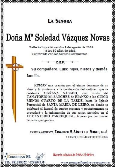  Doña Mª Soledad Vázquez Novas