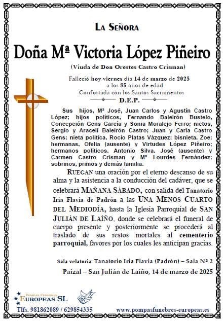 Doña Mª Victoria López Piñeiro