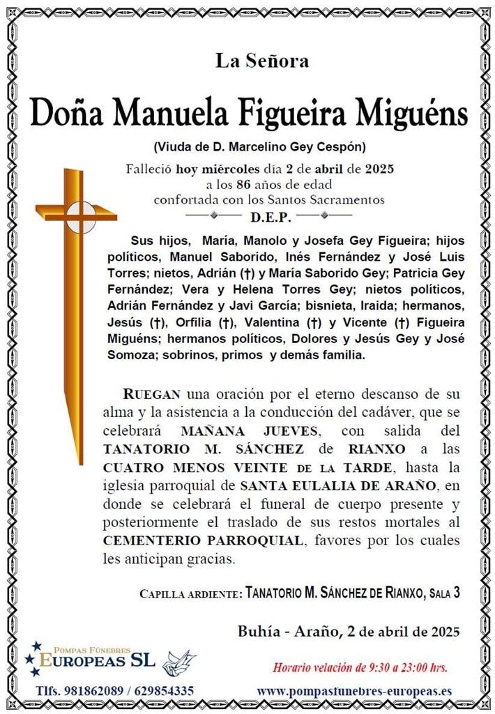 Doña Manuela Figueira Miguéns