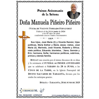 Doña Manuela Piñeiro Piñeiro (28/06/2025)