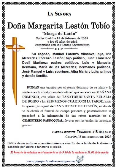 Foto secundaria Doña Margarita Lestón Tobío