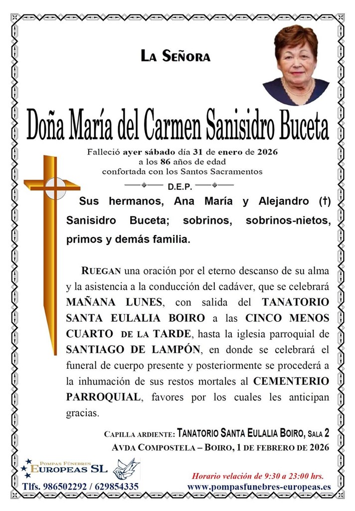 Foto 1 Doña María del Carmen Sanisidro Buceta