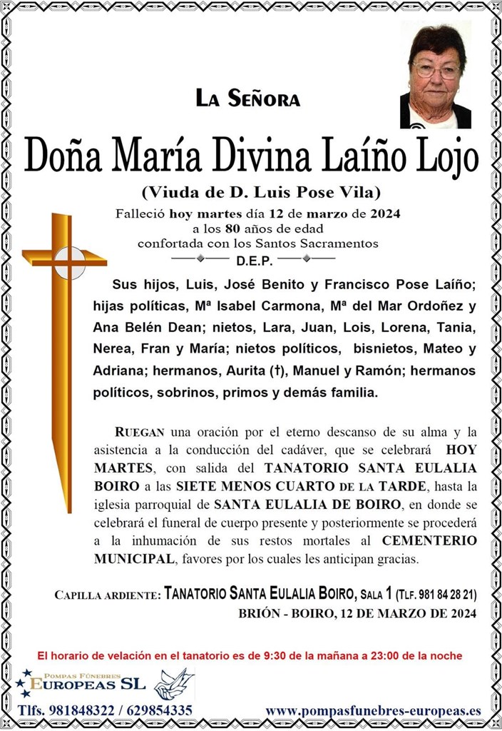 Doña María Divina Laíño Lojo