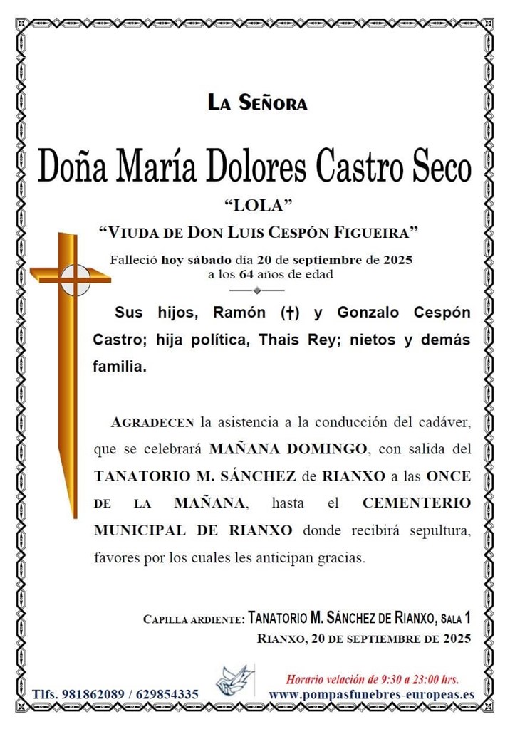 Foto principal Doña María Dolores Castro Seco