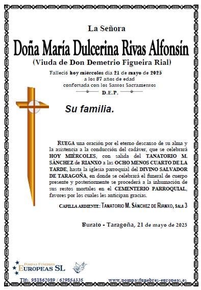 Foto principal Doña María Dulcerina Rivas Alfonsín
