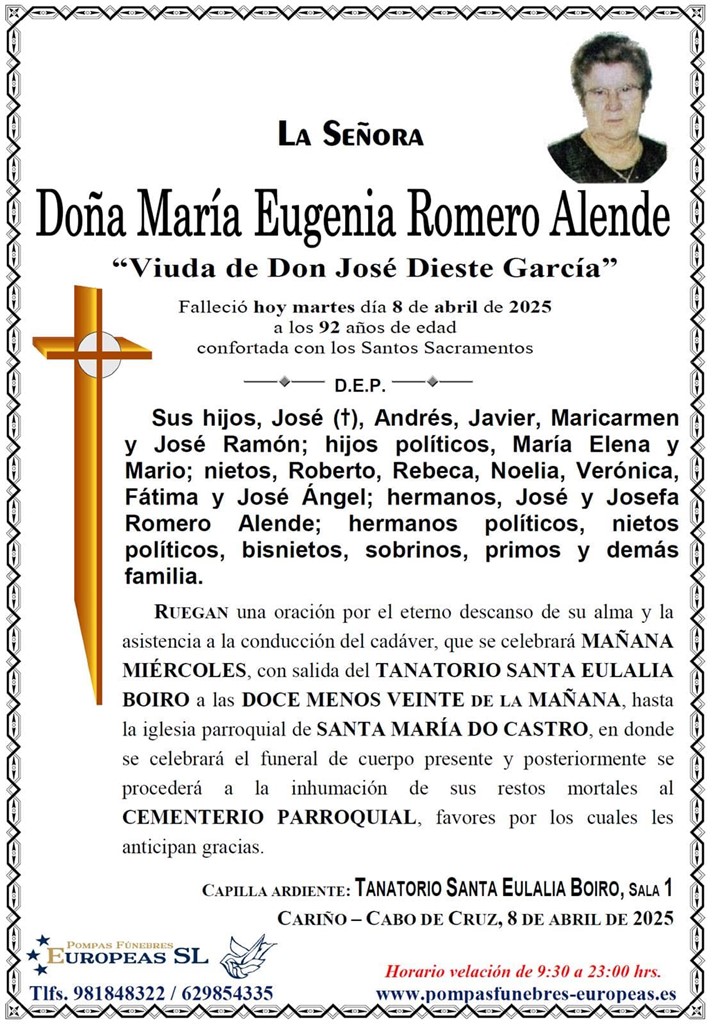Foto secundaria Doña María Eugenia Romero Alende