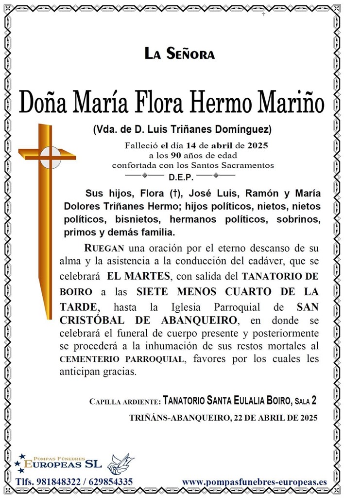 Doña María Flora Hermo Mariño