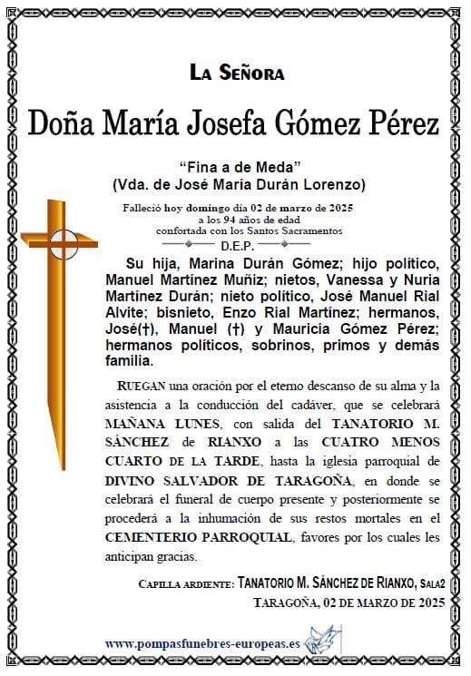 Foto secundaria Doña María Josefa Gómez Pérez