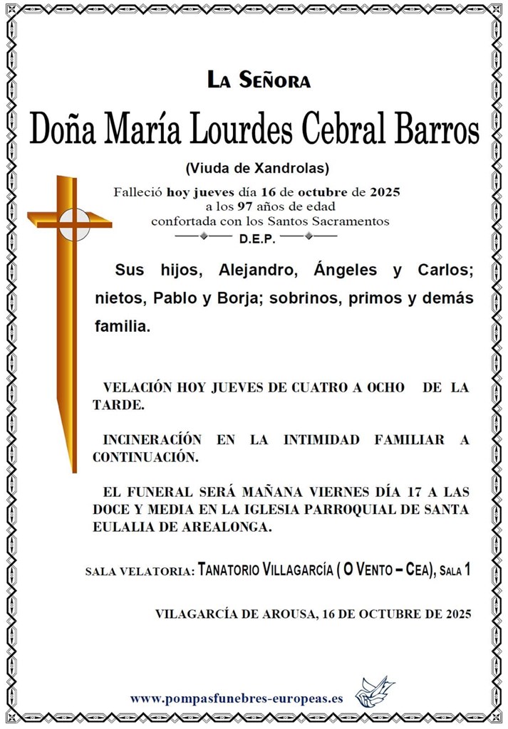 Doña María Lourdes Cebral Barros