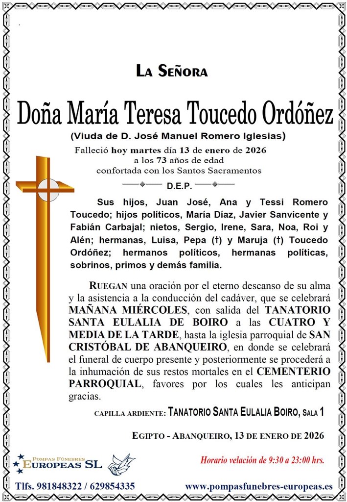 Doña María Teresa Toucedo Ordóñez