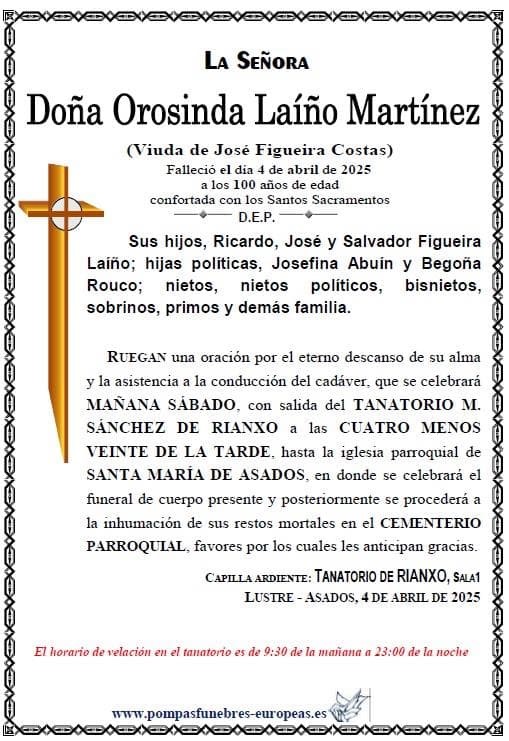 Foto 1 Doña Orosinda  Laíño Martínez