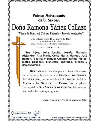 Doña Ramona Yáñez Collazo (16/05/2026)