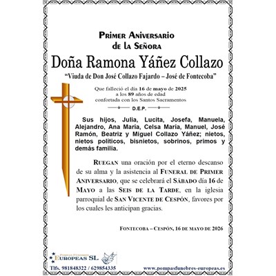 Doña Ramona Yáñez Collazo (16/05/2026)