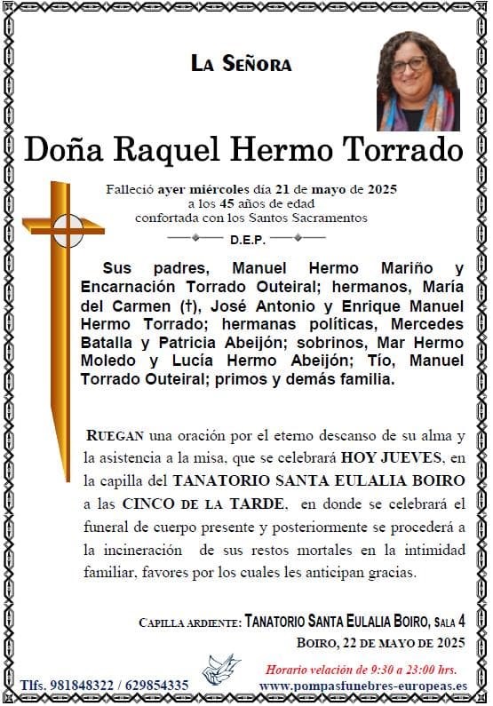 Foto principal Doña Raquel Hermo Torrado