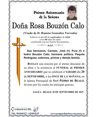Doña Rosa Bouzón Calo (20/09/2025)